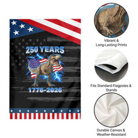 Funny Patriotic Dino Rex 250 Years 1776 2026 Garden Flag Dinosaur USA Flag America 250th Anniversary Celebration