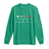 The Only Thing More Powerful Than Hate Is Love Long Sleeve Shirt Red Hearts Elegant Bunny Inspirational Quote