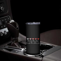 The Only Thing More Powerful Than Hate Is Love Skinny Tumbler Red Hearts Elegant Bunny Inspirational Quote