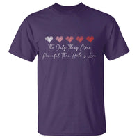 The Only Thing More Powerful Than Hate Is Love T Shirt Red Hearts Elegant Bunny Inspirational Quote