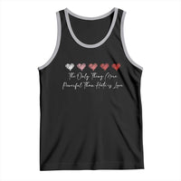 The Only Thing More Powerful Than Hate Is Love Tank Top Red Hearts Elegant Bunny Inspirational Quote