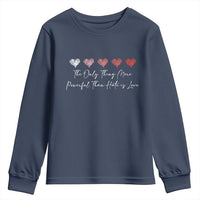 The Only Thing More Powerful Than Hate Is Love Youth Sweatshirt Red Hearts Elegant Bunny Inspirational Quote