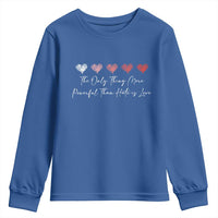 The Only Thing More Powerful Than Hate Is Love Youth Sweatshirt Red Hearts Elegant Bunny Inspirational Quote