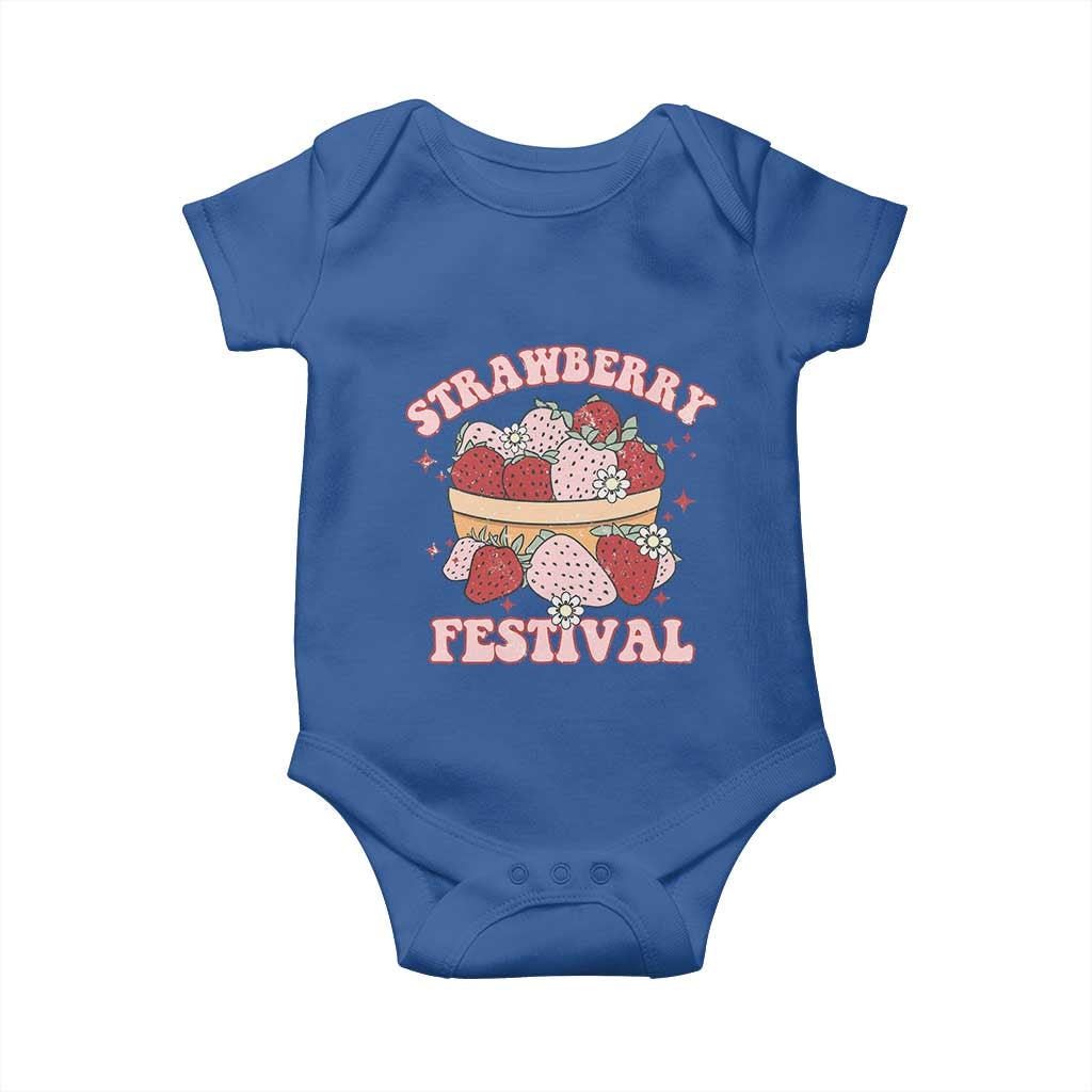 Strawberry Festival Baby Onesie Retro Strawberries Fruit Lover