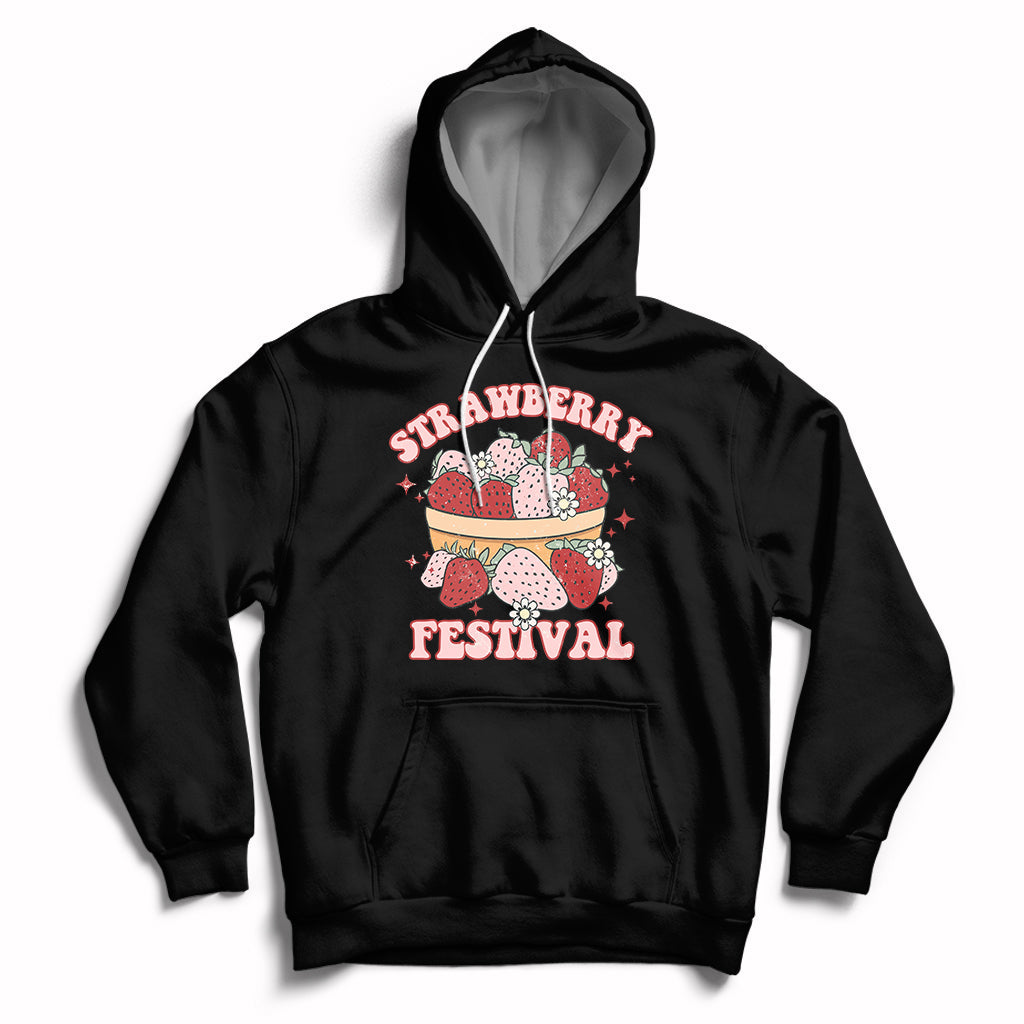 Retro Strawberry Festival Fruit Lover Botanical Fruit Strawberry Lovers Hoodie, Strawberry Shirt, Spring Season Shirt Hoodie - Wonder Print Shop