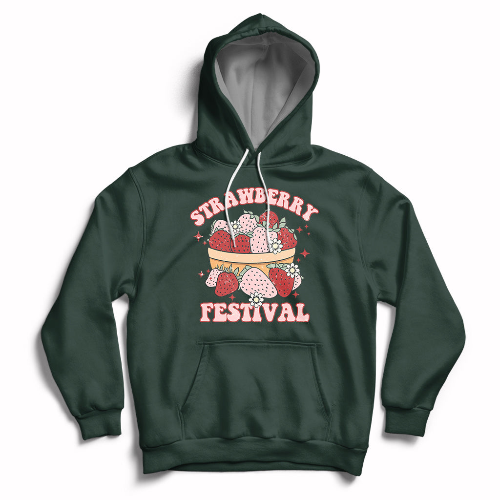 Retro Strawberry Festival Fruit Lover Botanical Fruit Strawberry Lovers Hoodie, Strawberry Shirt, Spring Season Shirt Hoodie - Wonder Print Shop