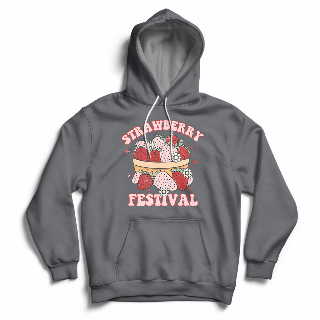 Retro Strawberry Festival Fruit Lover Botanical Fruit Strawberry Lovers Hoodie, Strawberry Shirt, Spring Season Shirt Hoodie - Wonder Print Shop