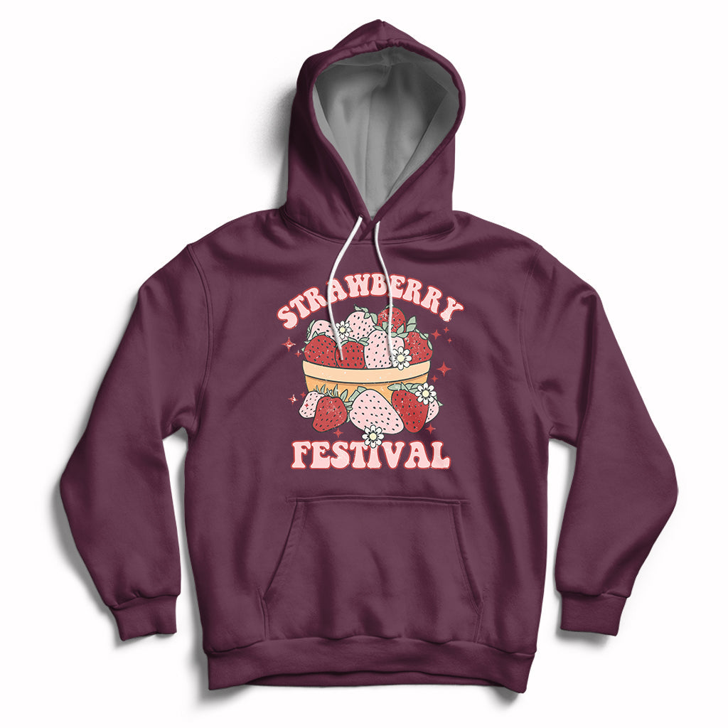 Retro Strawberry Festival Fruit Lover Botanical Fruit Strawberry Lovers Hoodie, Strawberry Shirt, Spring Season Shirt Hoodie - Wonder Print Shop