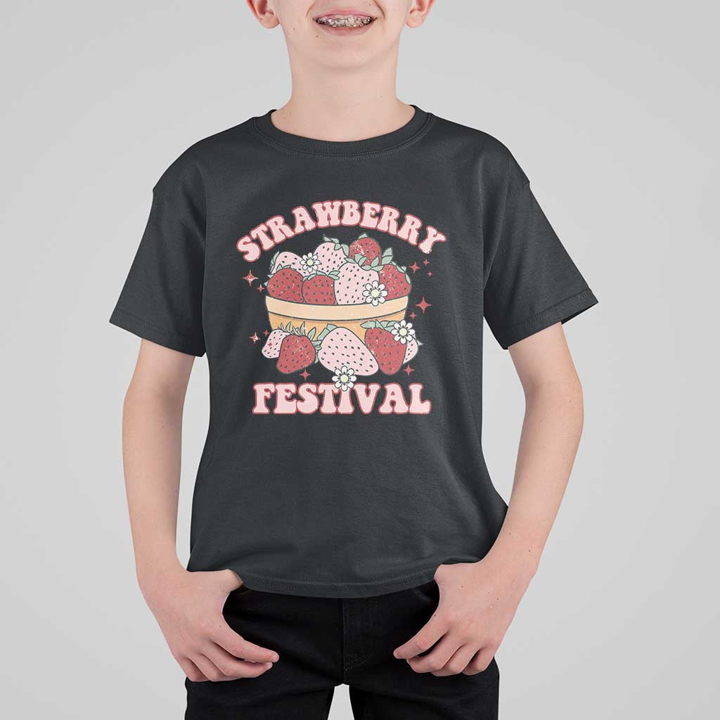 Strawberry Festival T Shirt For Kid Retro Strawberries Fruit Lover