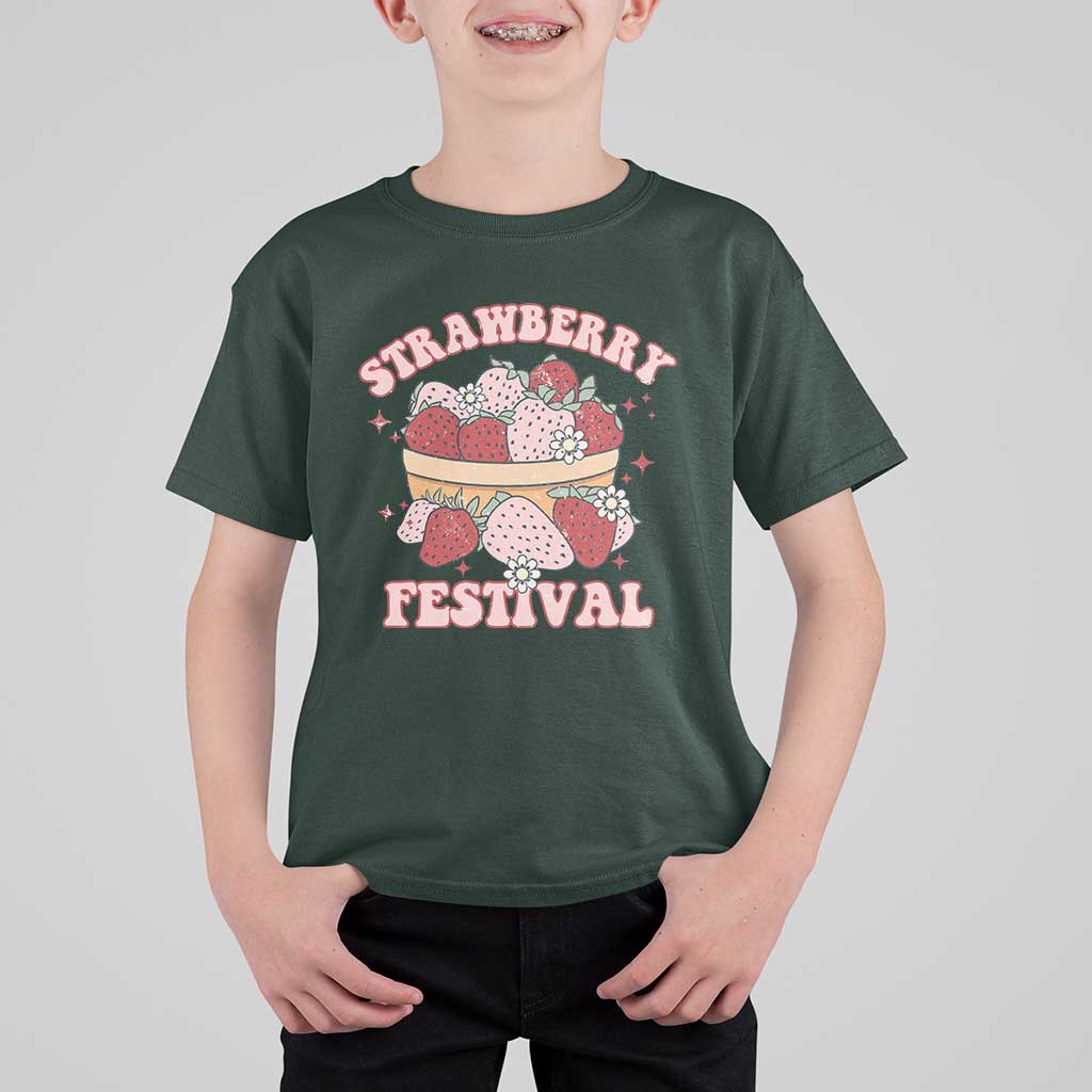 Strawberry Festival T Shirt For Kid Retro Strawberries Fruit Lover