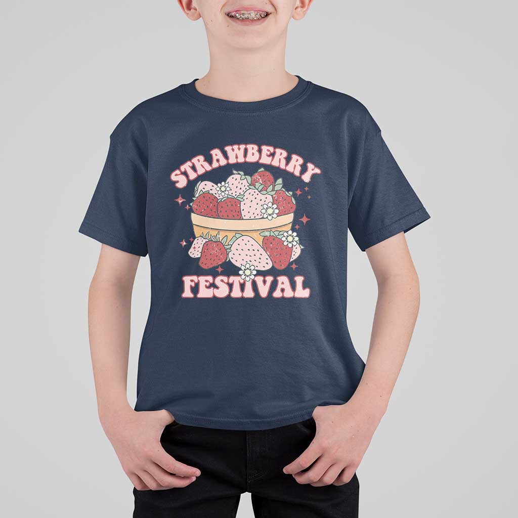 Strawberry Festival T Shirt For Kid Retro Strawberries Fruit Lover