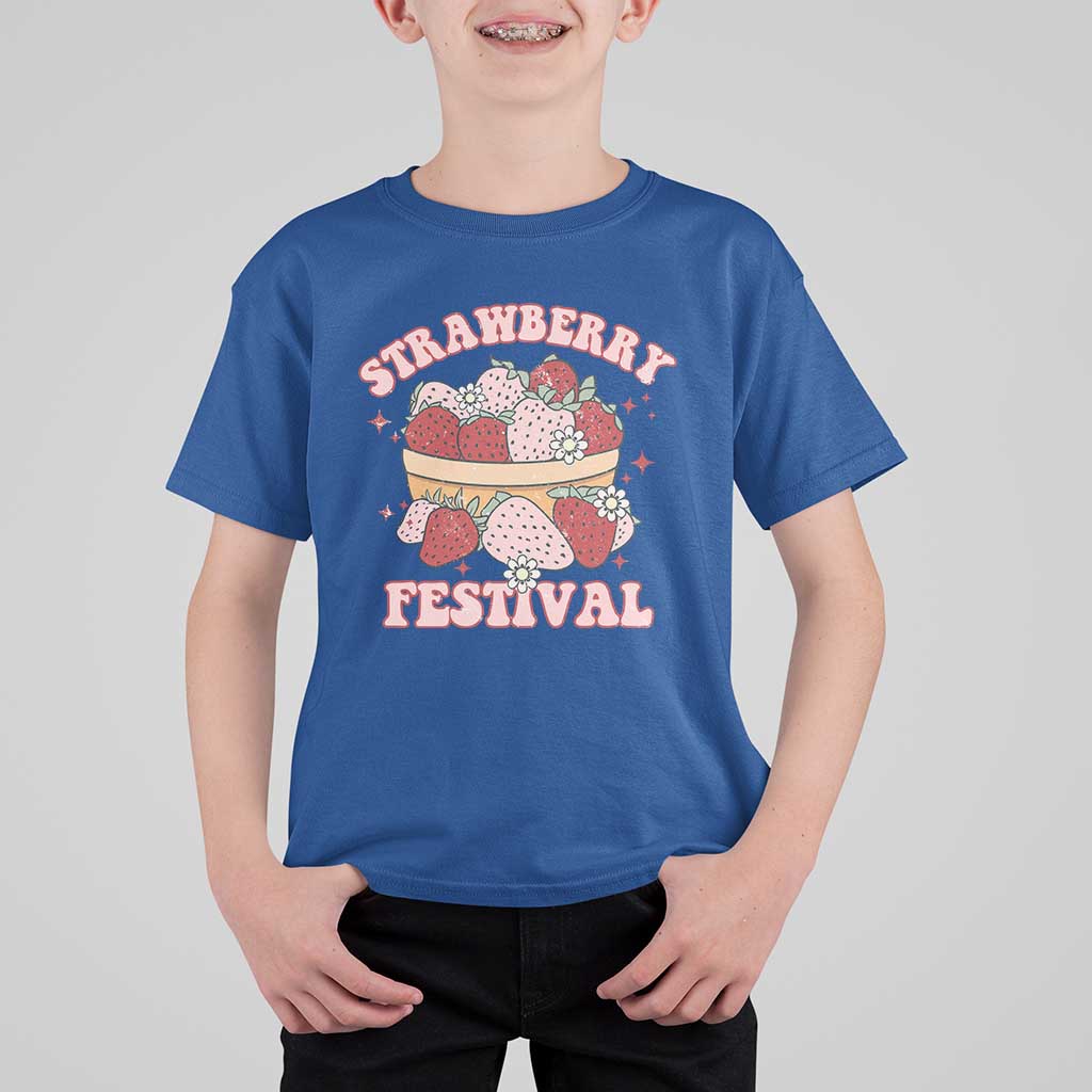 Strawberry Festival T Shirt For Kid Retro Strawberries Fruit Lover
