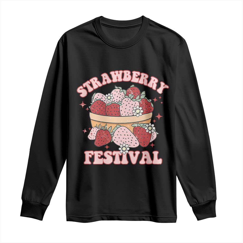 Strawberry Festival Long Sleeve Shirt Retro Strawberries Fruit Lover