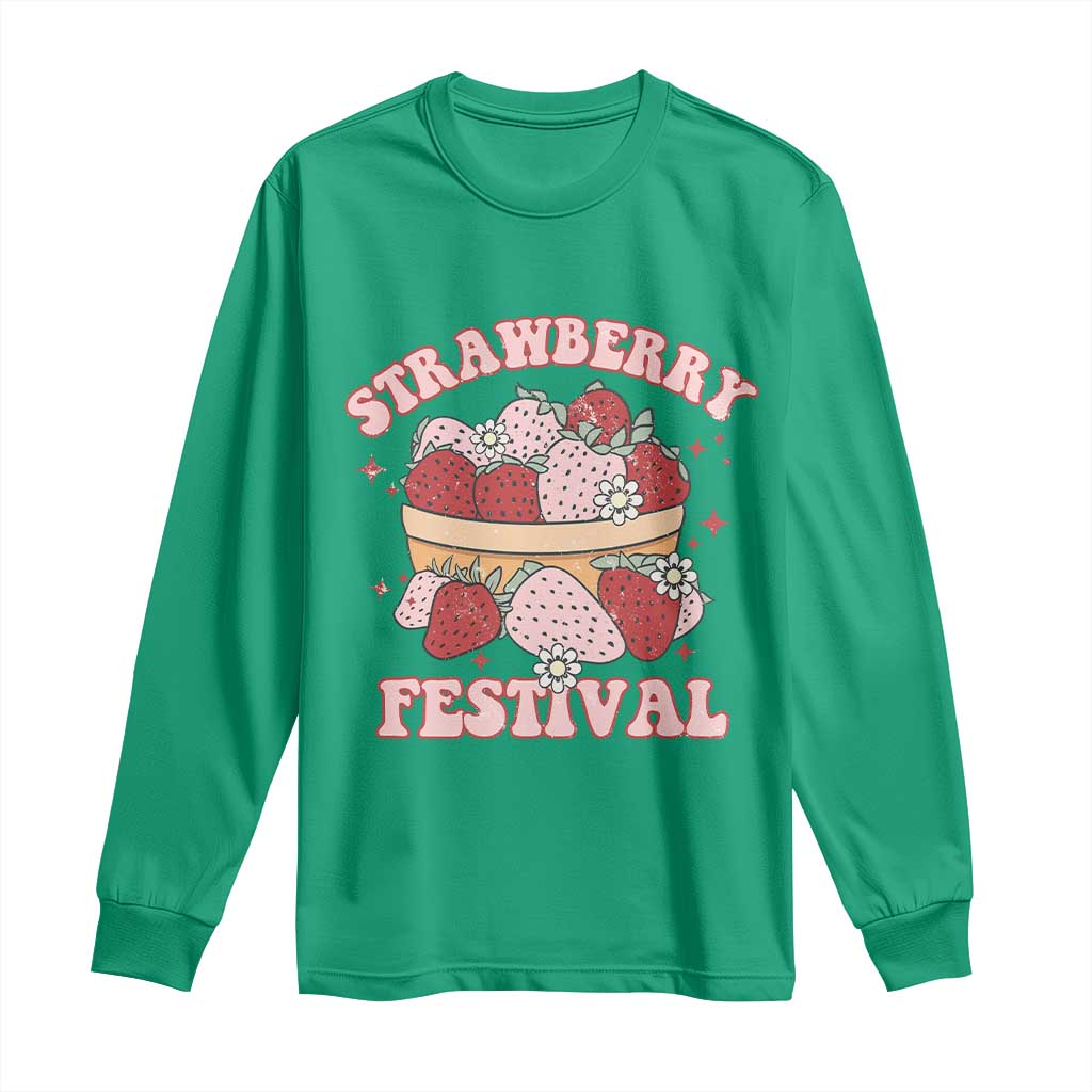 Strawberry Festival Long Sleeve Shirt Retro Strawberries Fruit Lover