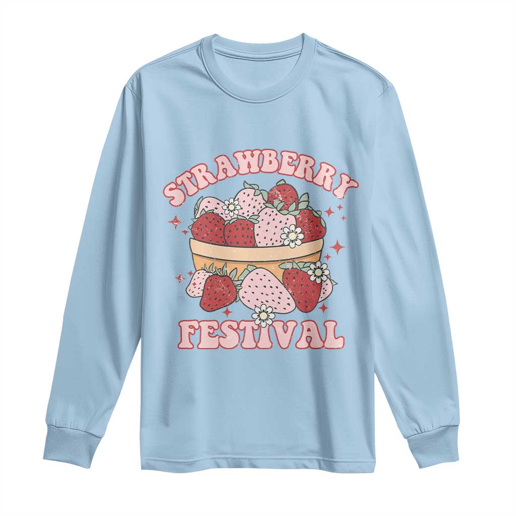 Strawberry Festival Long Sleeve Shirt Retro Strawberries Fruit Lover