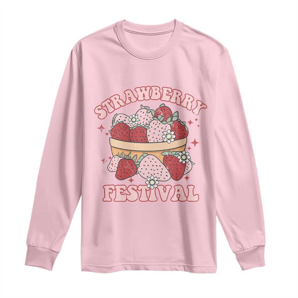 Strawberry Festival Long Sleeve Shirt Retro Strawberries Fruit Lover