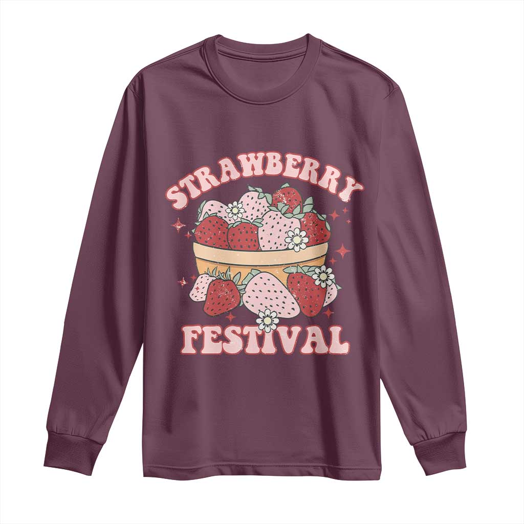 Strawberry Festival Long Sleeve Shirt Retro Strawberries Fruit Lover