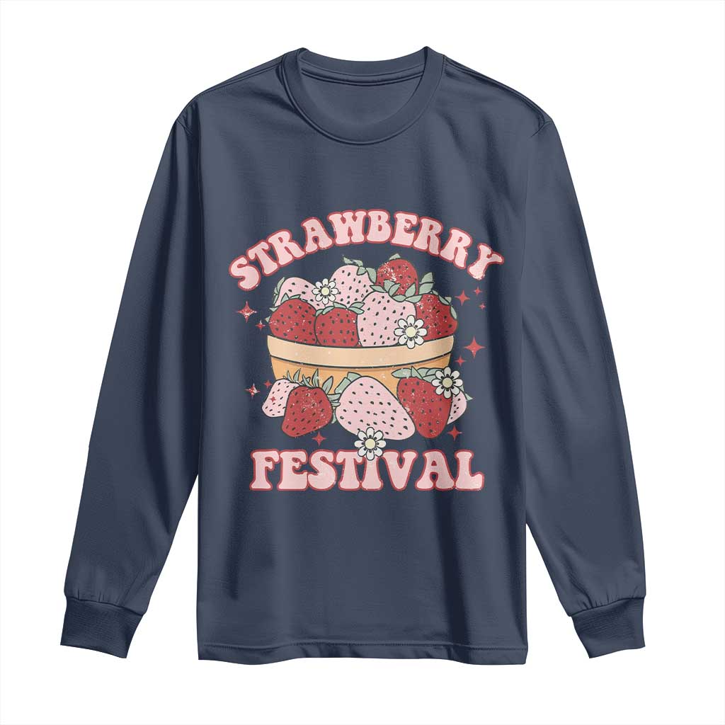 Strawberry Festival Long Sleeve Shirt Retro Strawberries Fruit Lover