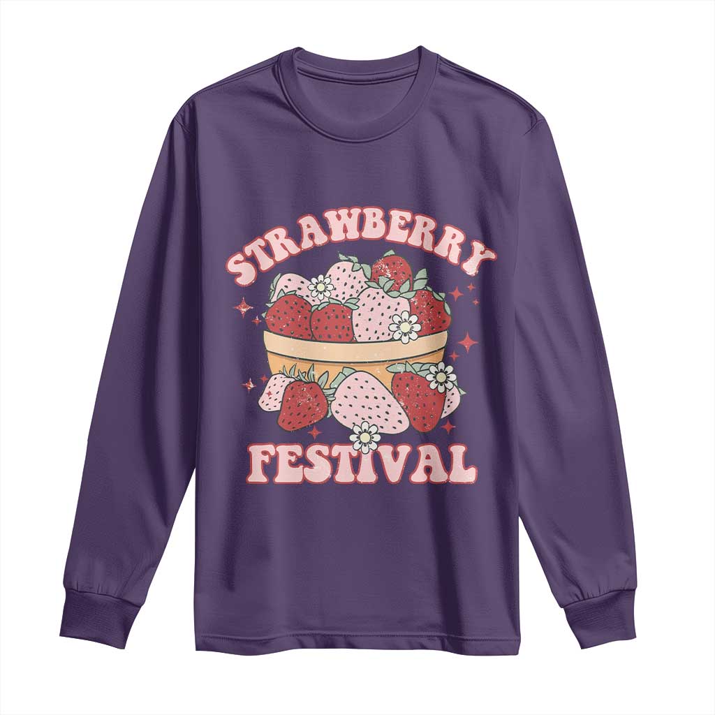 Strawberry Festival Long Sleeve Shirt Retro Strawberries Fruit Lover