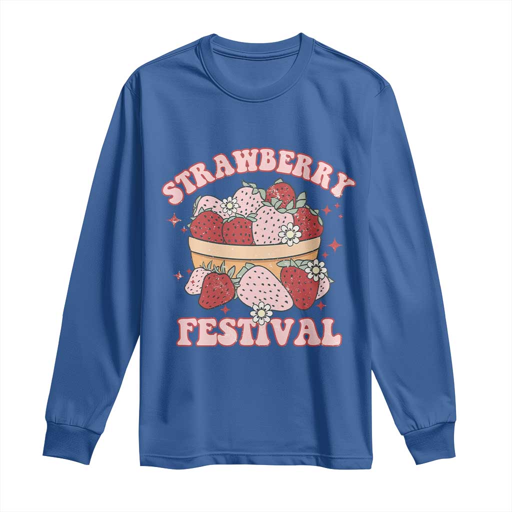 Strawberry Festival Long Sleeve Shirt Retro Strawberries Fruit Lover