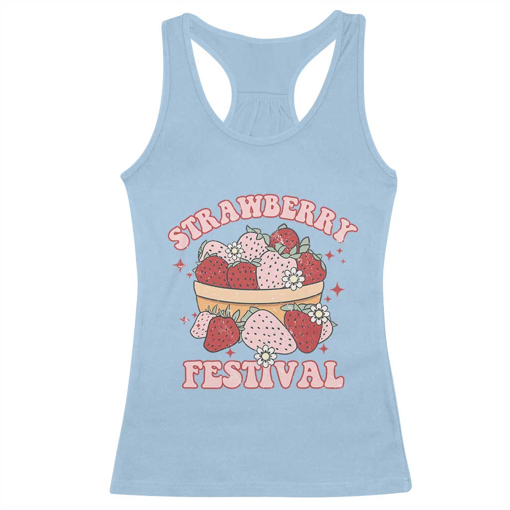 Strawberry Festival Racerback Tank Top Retro Strawberries Fruit Lover