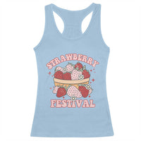Strawberry Festival Racerback Tank Top Retro Strawberries Fruit Lover