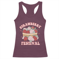 Strawberry Festival Racerback Tank Top Retro Strawberries Fruit Lover
