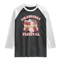Strawberry Festival Raglan Shirt Retro Strawberries Fruit Lover