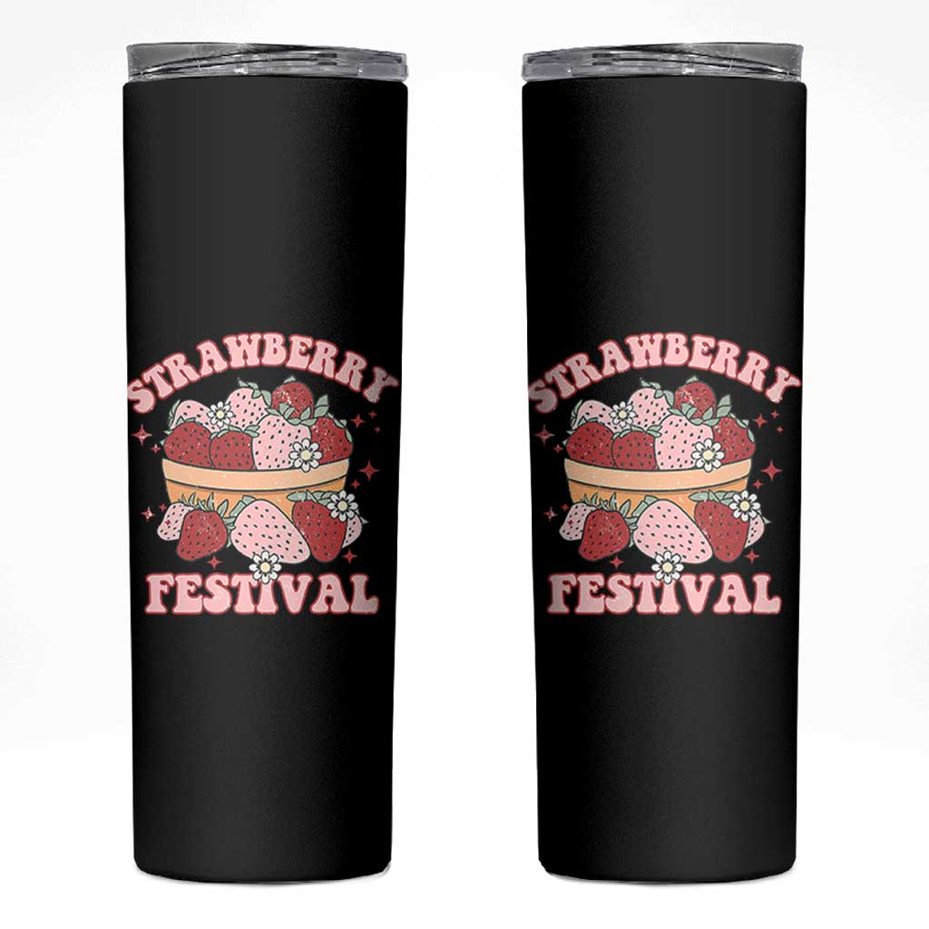 Strawberry Festival Skinny Tumbler Retro Strawberries Fruit Lover