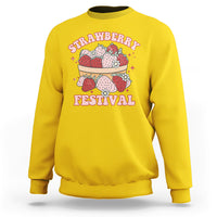 Retro Strawberry Festival Fruit Lover Botanical Fruit Strawberry Lovers Sweatshirt, Strawberry Shirt, Spring Season Shirt Sweatshirt - Wonder Print Shop