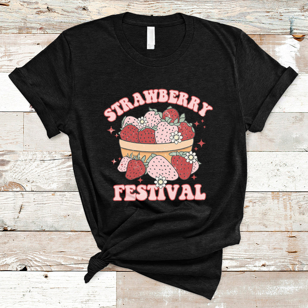 Retro Strawberry Festival Fruit Lover Botanical Fruit Strawberry Lovers T-shirt, Strawberry Shirt, Spring Season Shirt T-Shirt - Wonder Print Shop