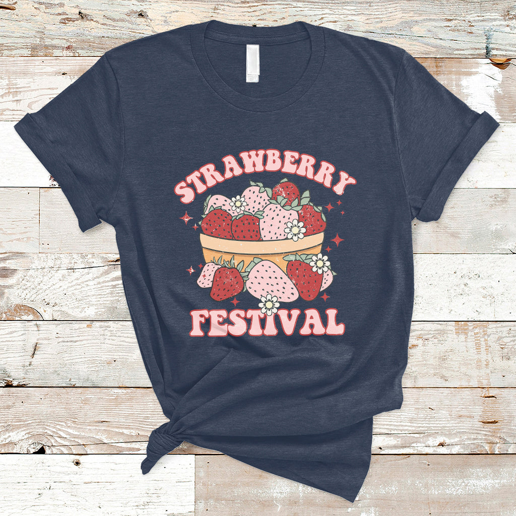 Retro Strawberry Festival Fruit Lover Botanical Fruit Strawberry Lovers T-shirt, Strawberry Shirt, Spring Season Shirt T-Shirt - Wonder Print Shop
