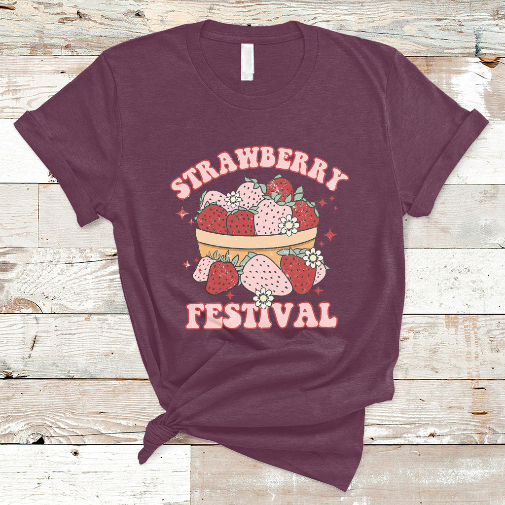 Retro Strawberry Festival Fruit Lover Botanical Fruit Strawberry Lovers T-shirt, Strawberry Shirt, Spring Season Shirt T-Shirt - Wonder Print Shop