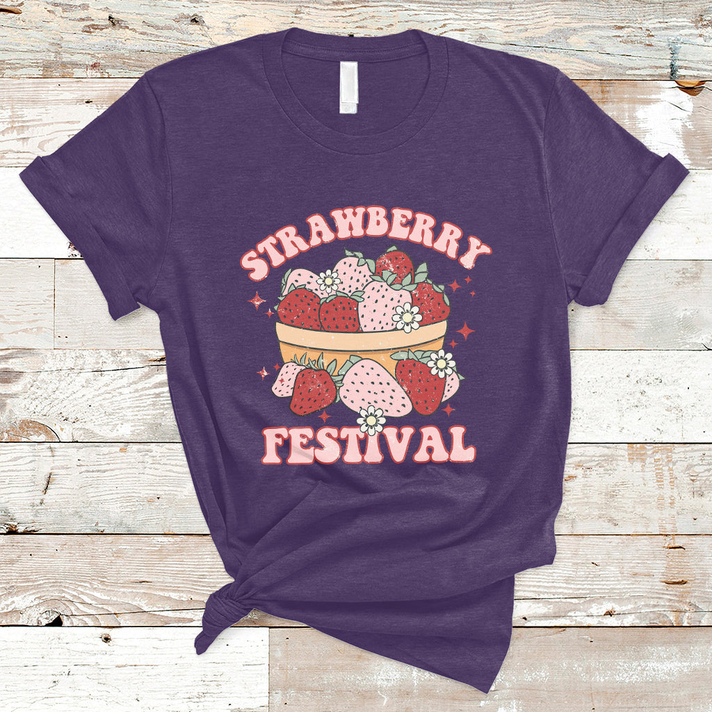 Retro Strawberry Festival Fruit Lover Botanical Fruit Strawberry Lovers T-shirt, Strawberry Shirt, Spring Season Shirt T-Shirt - Wonder Print Shop