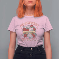 Strawberry Festival T Shirt For Women Retro Strawberries Fruit Lover