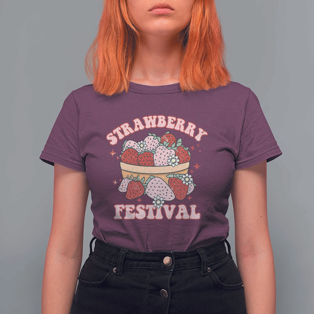 Strawberry Festival T Shirt For Women Retro Strawberries Fruit Lover