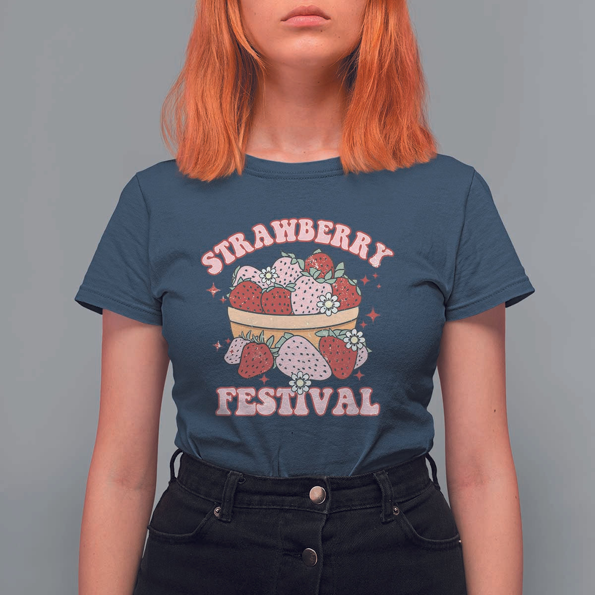 Strawberry Festival T Shirt For Women Retro Strawberries Fruit Lover
