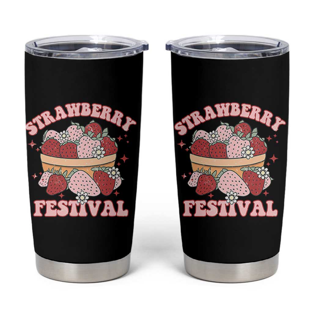 Strawberry Festival Tumbler Cup Retro Strawberries Fruit Lover