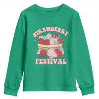 Strawberry Festival Youth Sweatshirt Retro Strawberries Fruit Lover