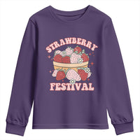Strawberry Festival Youth Sweatshirt Retro Strawberries Fruit Lover