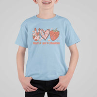 Strawberry Festival T Shirt For Kid Peace Love Strawberry Cute Fruit Lover