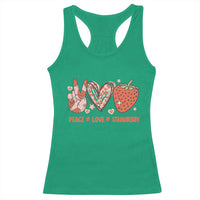 Strawberry Festival Racerback Tank Top Peace Love Strawberry Cute Fruit Lover