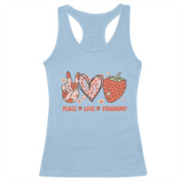 Strawberry Festival Racerback Tank Top Peace Love Strawberry Cute Fruit Lover