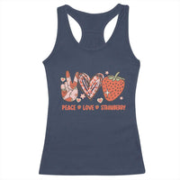 Strawberry Festival Racerback Tank Top Peace Love Strawberry Cute Fruit Lover