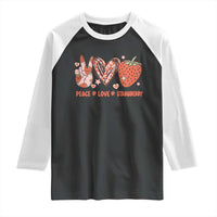 Strawberry Festival Raglan Shirt Peace Love Strawberry Cute Fruit Lover