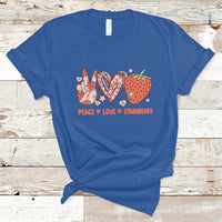 Peace Love Strawberry Cute Strawberry Festival Fruit Lover T-shirt, Strawberry Shirt, Spring Season Shirt T-Shirt - Wonder Print Shop
