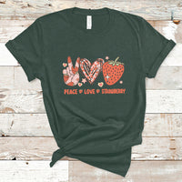 Peace Love Strawberry Cute Strawberry Festival Fruit Lover T-shirt, Strawberry Shirt, Spring Season Shirt T-Shirt - Wonder Print Shop
