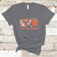 Peace Love Strawberry Cute Strawberry Festival Fruit Lover T-shirt, Strawberry Shirt, Spring Season Shirt T-Shirt - Wonder Print Shop