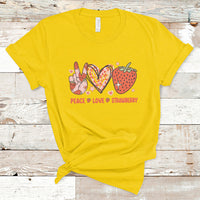 Peace Love Strawberry Cute Strawberry Festival Fruit Lover T-shirt, Strawberry Shirt, Spring Season Shirt T-Shirt - Wonder Print Shop