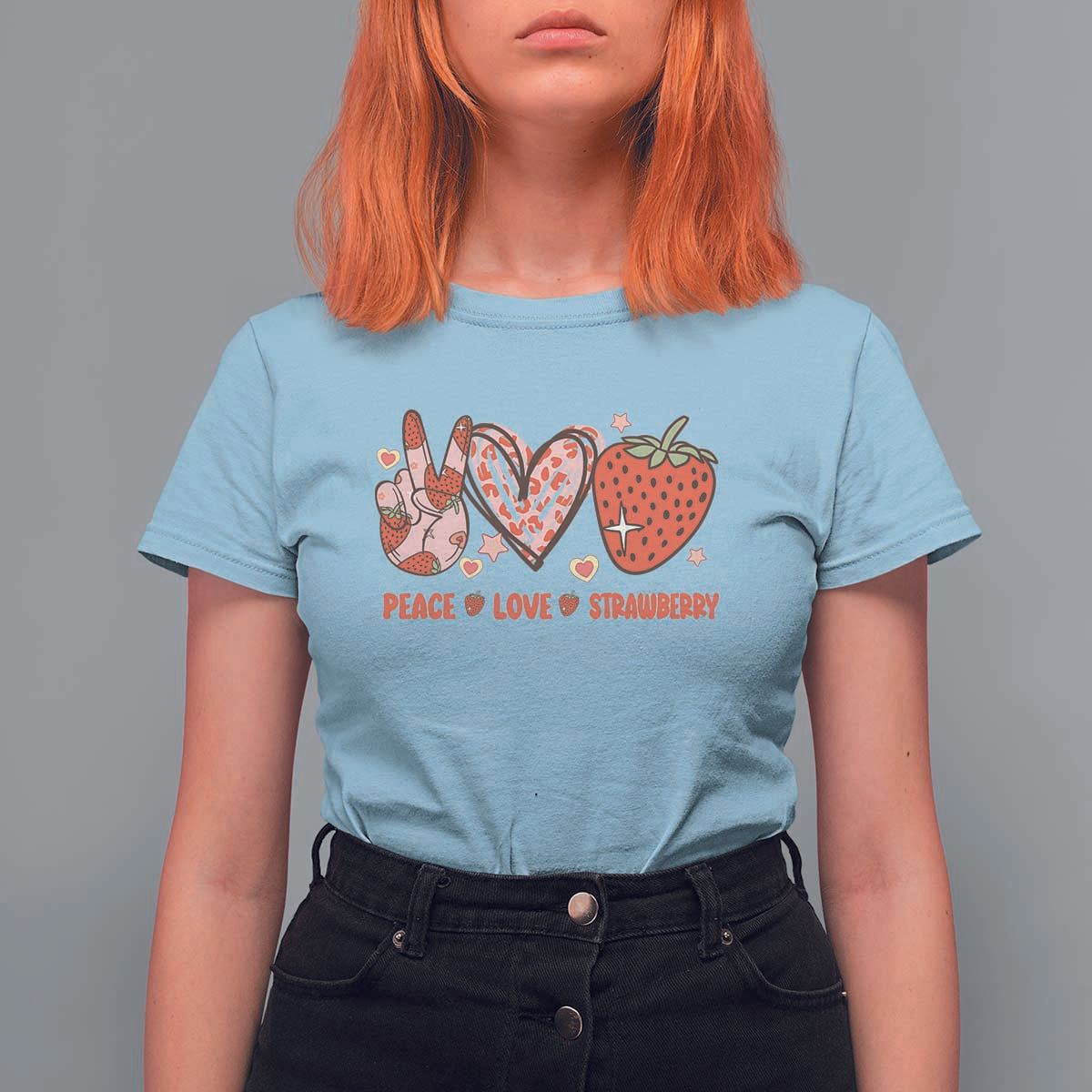 Strawberry Festival T Shirt For Women Peace Love Strawberry Cute Fruit Lover